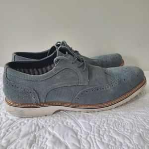 RESERVED FOOTWEAR Men's The Grange Wingtip Derby, Gray Leather